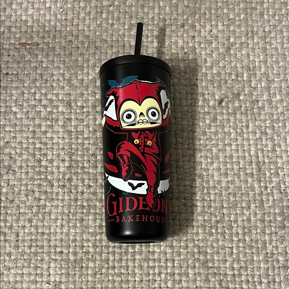 Black Tumbler with Red Design